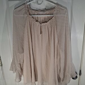 LC Lauren Conrad Polka Dot Ruffle Blouse 3X